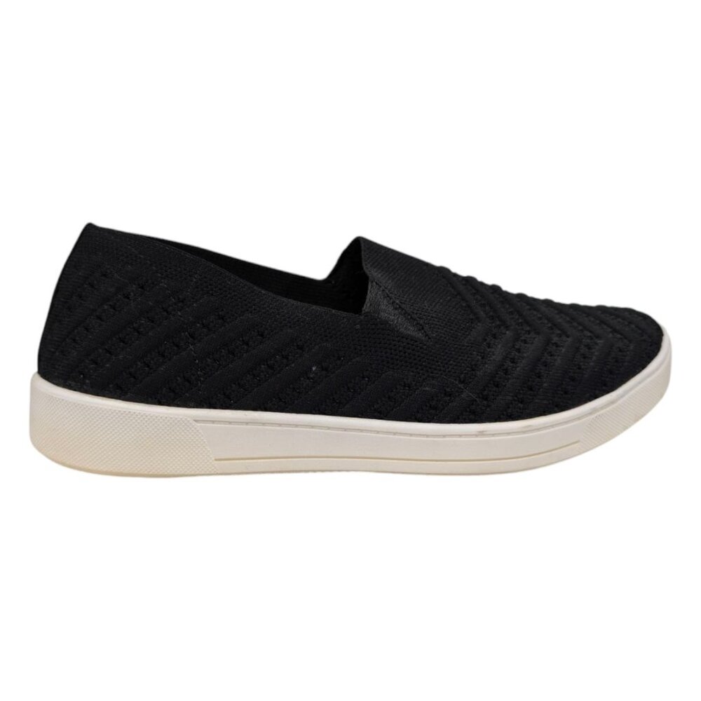 Sofft Black Knit Slip-On Loafers with White Sole